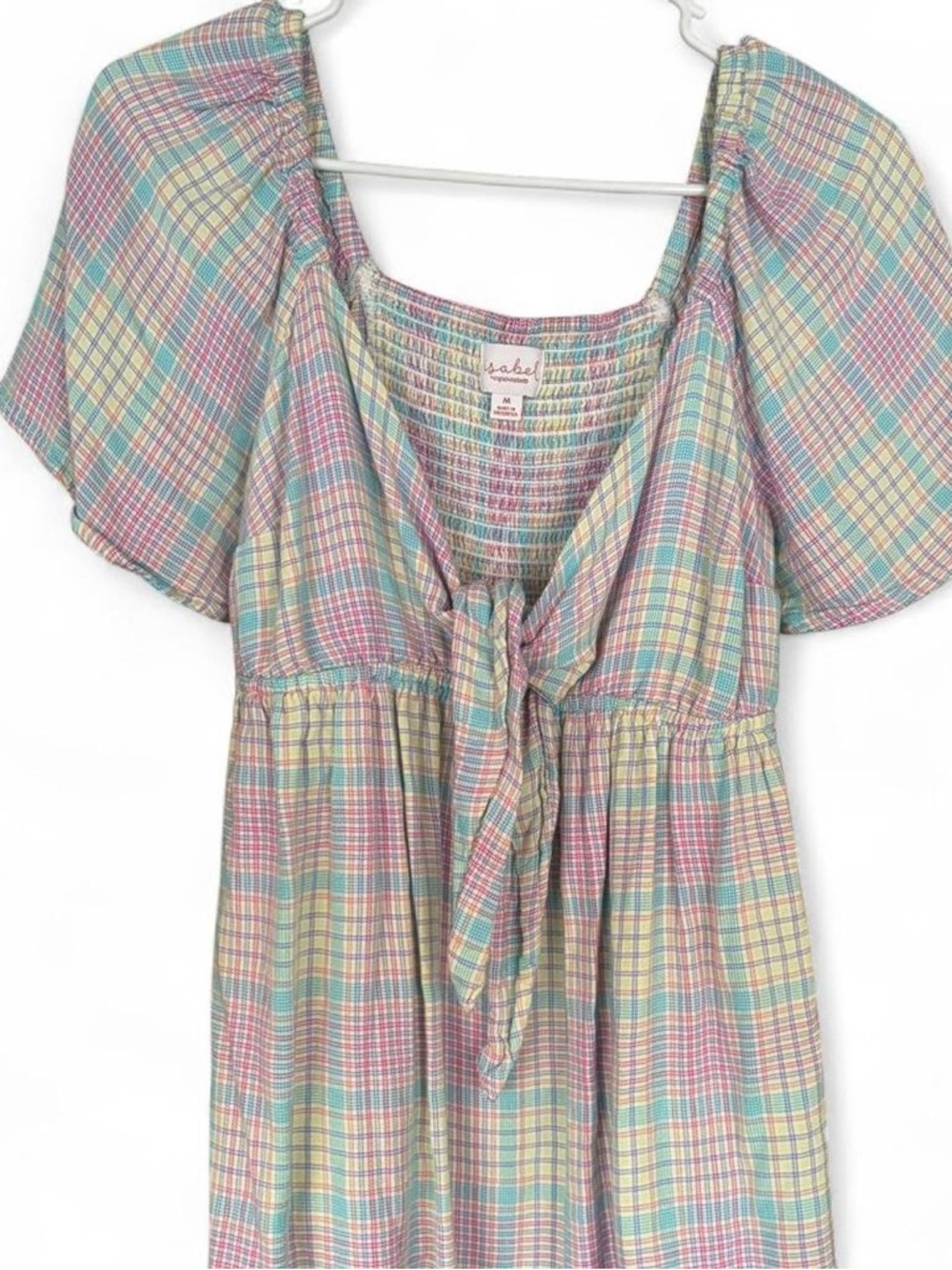 Isabel Maternity by Ingrid & Isabel Pastel Plaid Tie-Front Top
